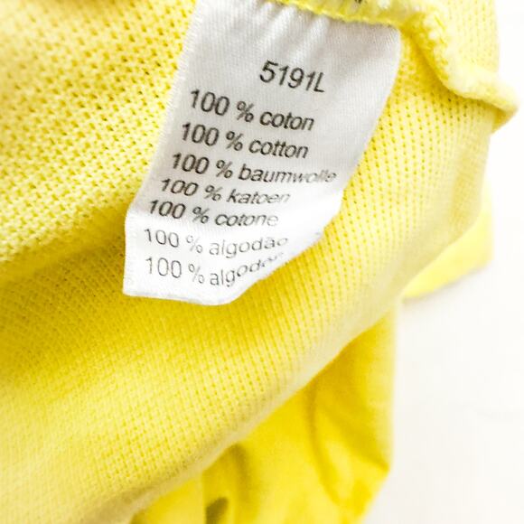 Lacoste Men's Short Sleeve Polo Neon Yellow Button Down Size 7 (Large) - Picture 3 of 6